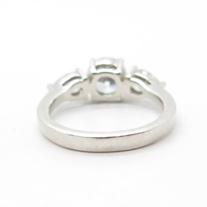 925 Sterling Silver Round-Cut Shaped C Z Ring Size 5.75