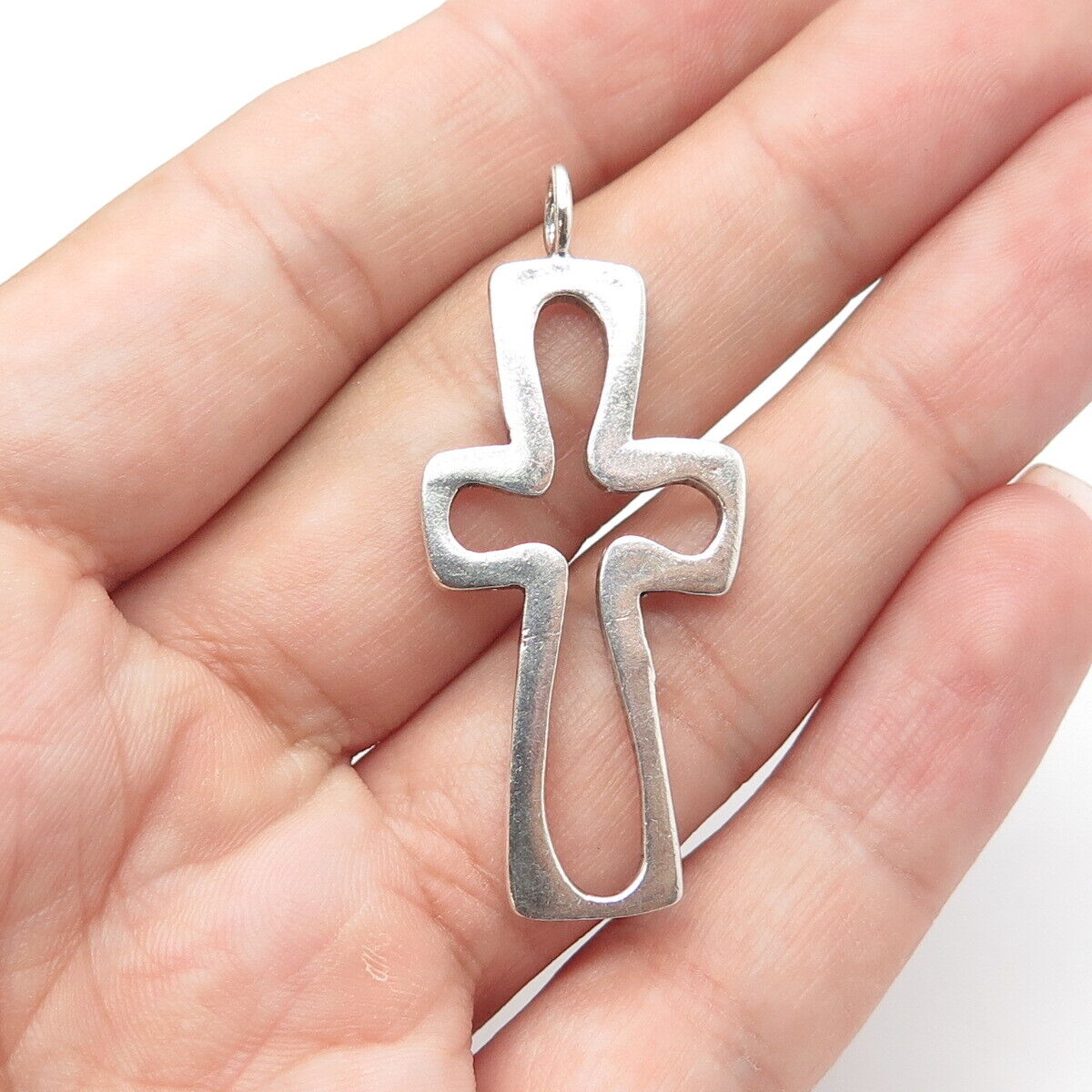 925 Sterling Silver Vintage Textured Cross Pendant