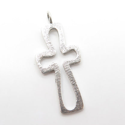 925 Sterling Silver Vintage Textured Cross Pendant