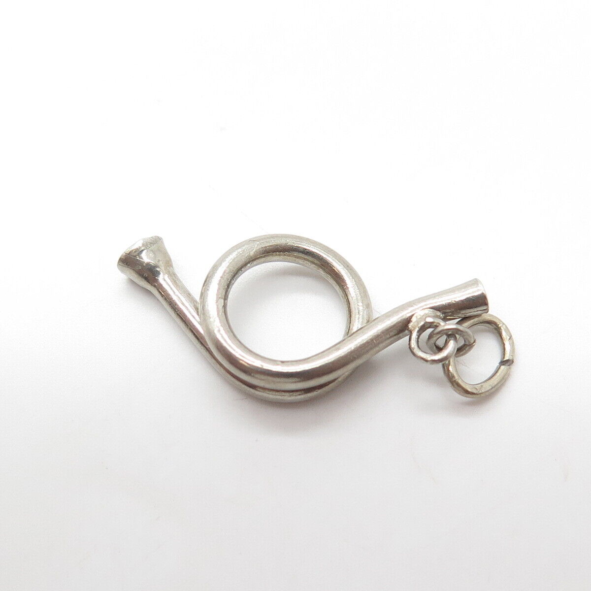 925 Sterling Silver Vintage Musical Horn 3D Charm Pendant