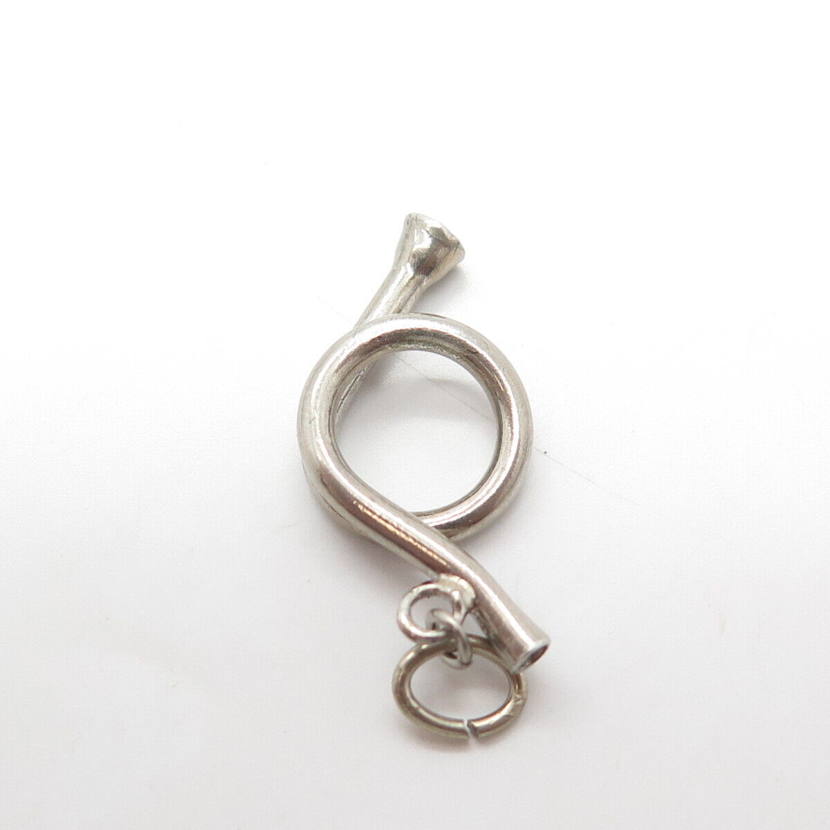 925 Sterling Silver Vintage Musical Horn 3D Charm Pendant