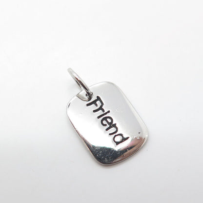 925 Sterling Silver Friend Charm Pendant