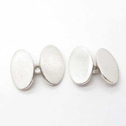 LINKS 925 Sterling Silver Vintage London Oval Cufflinks