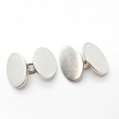 LINKS 925 Sterling Silver Vintage London Oval Cufflinks