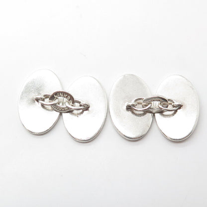 LINKS 925 Sterling Silver Vintage London Oval Cufflinks