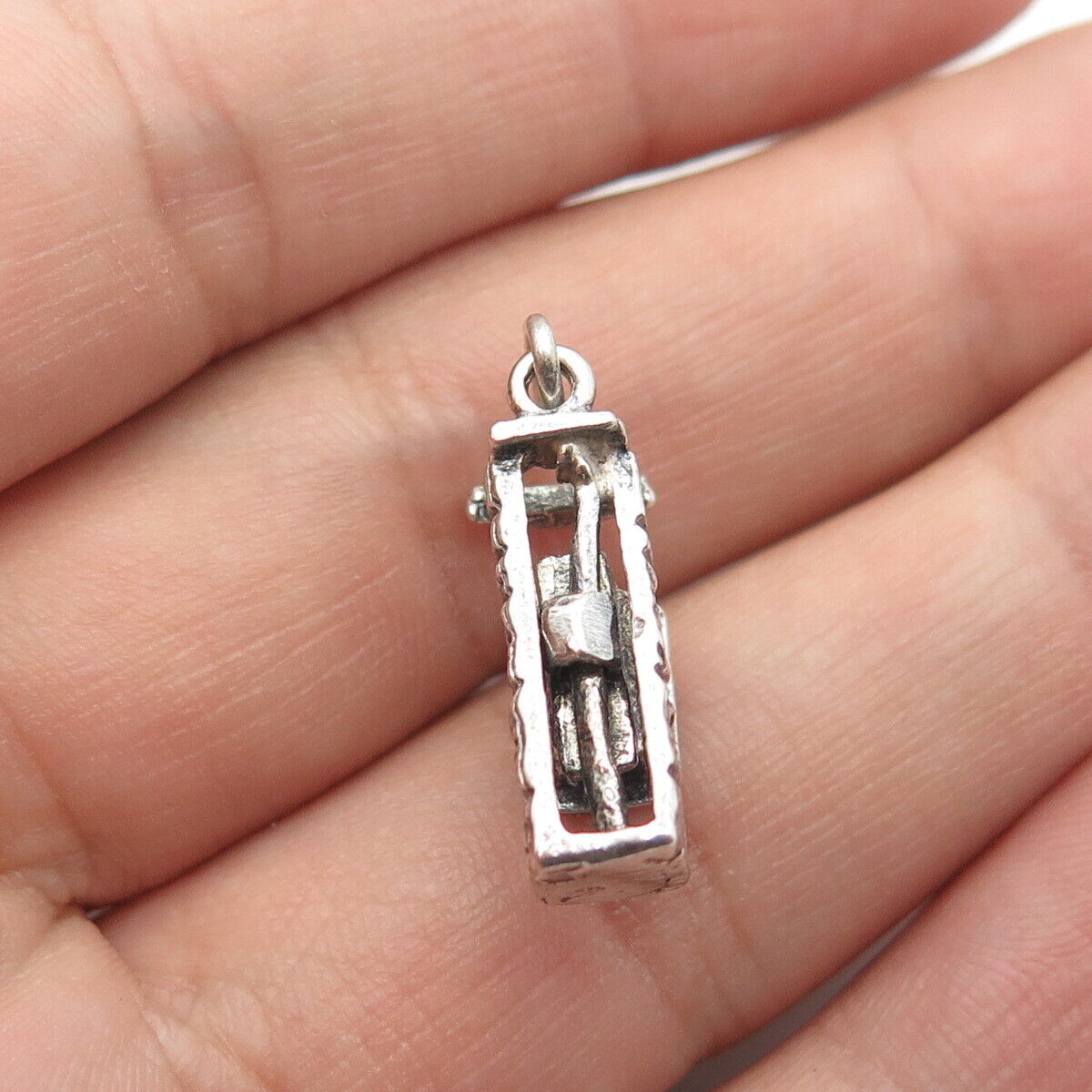 925 Sterling Silver Vintage Cable Car Charm Pendant