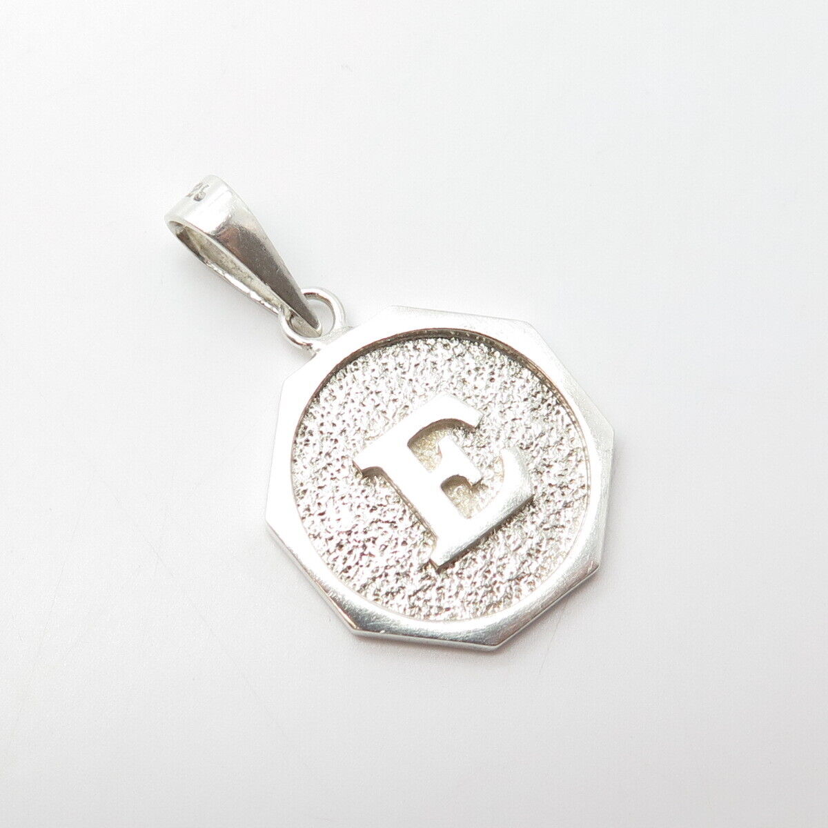 925 Sterling Silver Vintage Letter "E" Initial Pendant