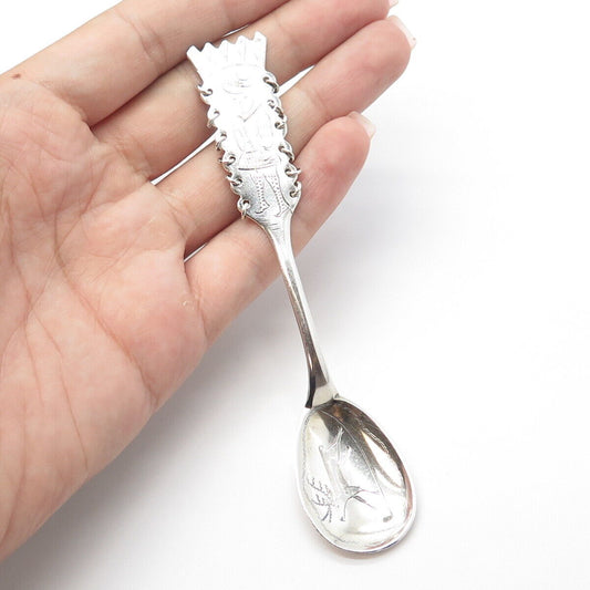 830 Silver Vintage 1975 Sweden Lapland Sami Coffee Spoon / SIGNED "COP"