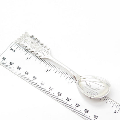 830 Silver Vintage 1975 Sweden Lapland Sami Coffee Spoon / SIGNED "COP"