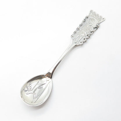 830 Silver Vintage 1975 Sweden Lapland Sami Coffee Spoon / SIGNED "COP"