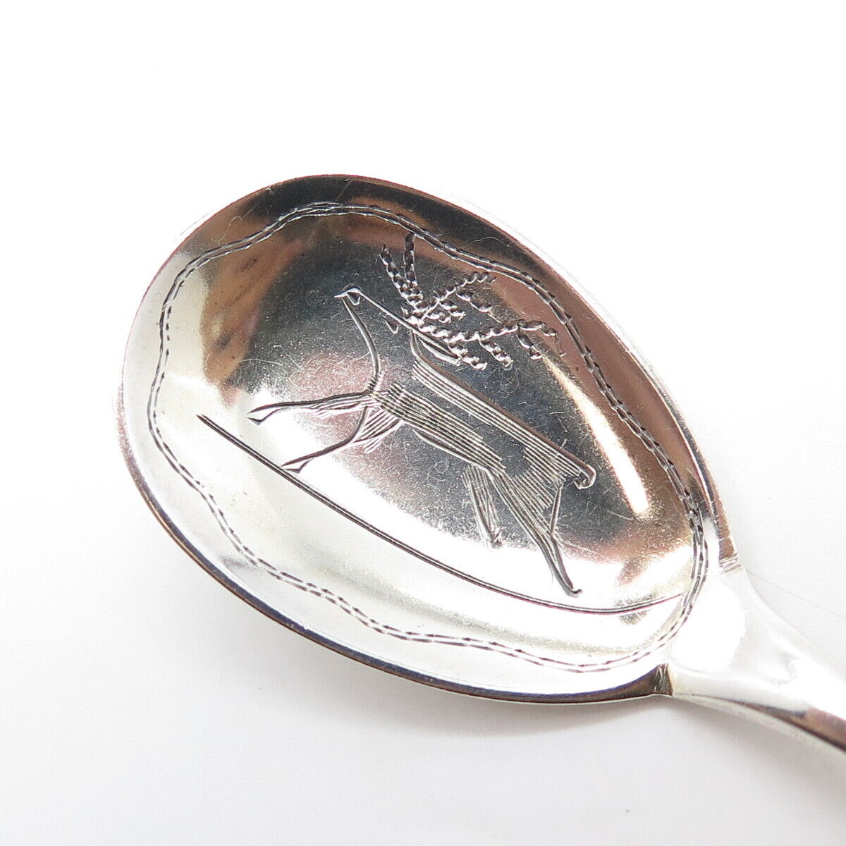 830 Silver Vintage 1975 Sweden Lapland Sami Coffee Spoon / SIGNED "COP"