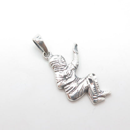 925 Sterling Silver Vintage Astronauts Space Theme Pendant