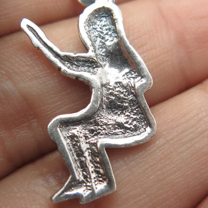 925 Sterling Silver Vintage Astronauts Space Theme Pendant