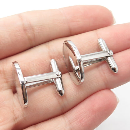 925 Sterling Silver Vintage Oval Cufflinks