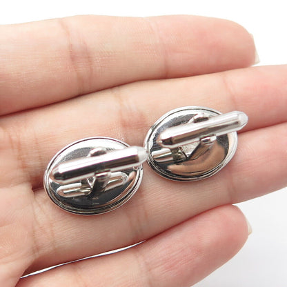 925 Sterling Silver Vintage Oval Cufflinks