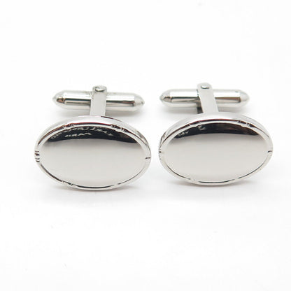 925 Sterling Silver Vintage Oval Cufflinks