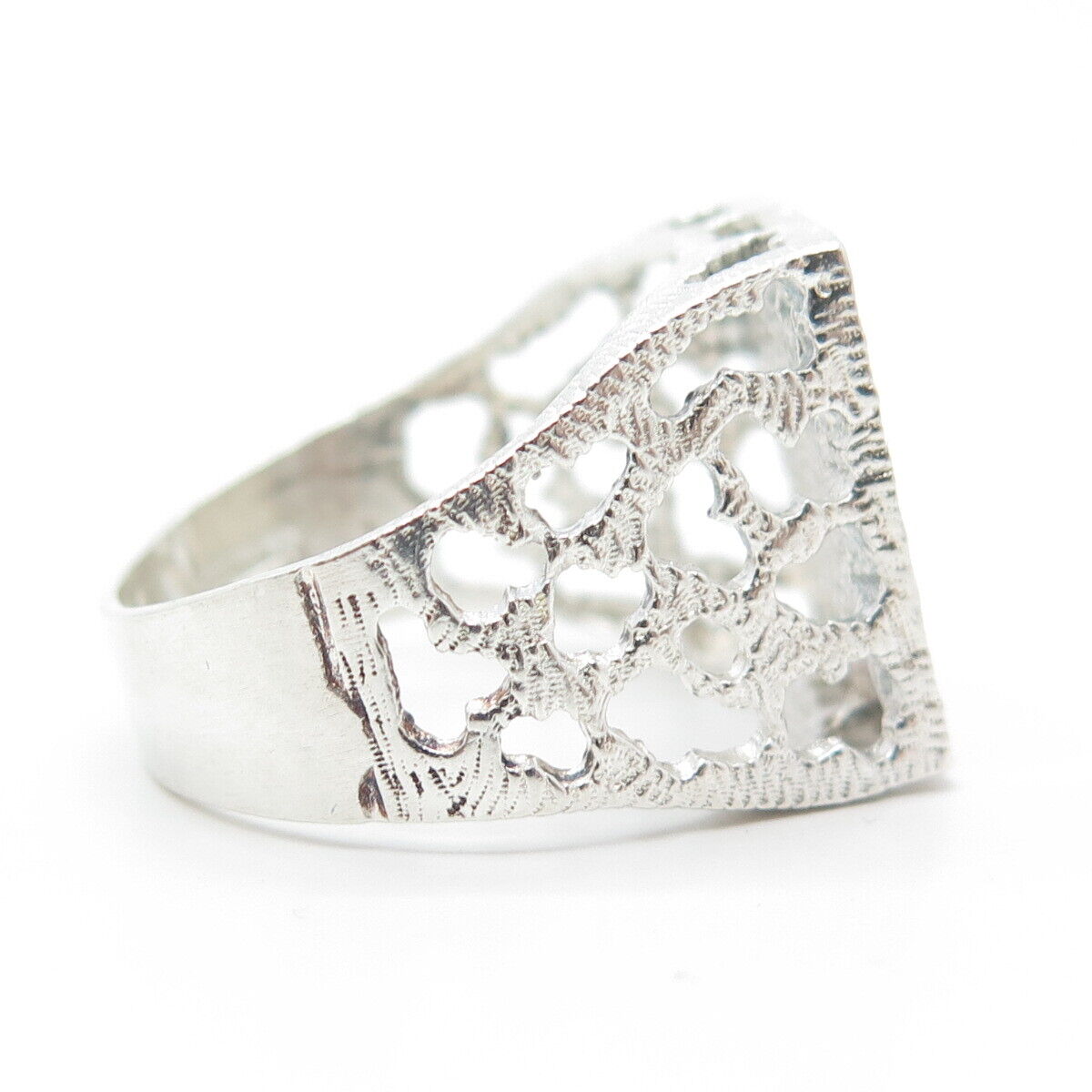 925 Sterling Silver Vintage Engraved Letter "G" Initial Statement Ring Size 10