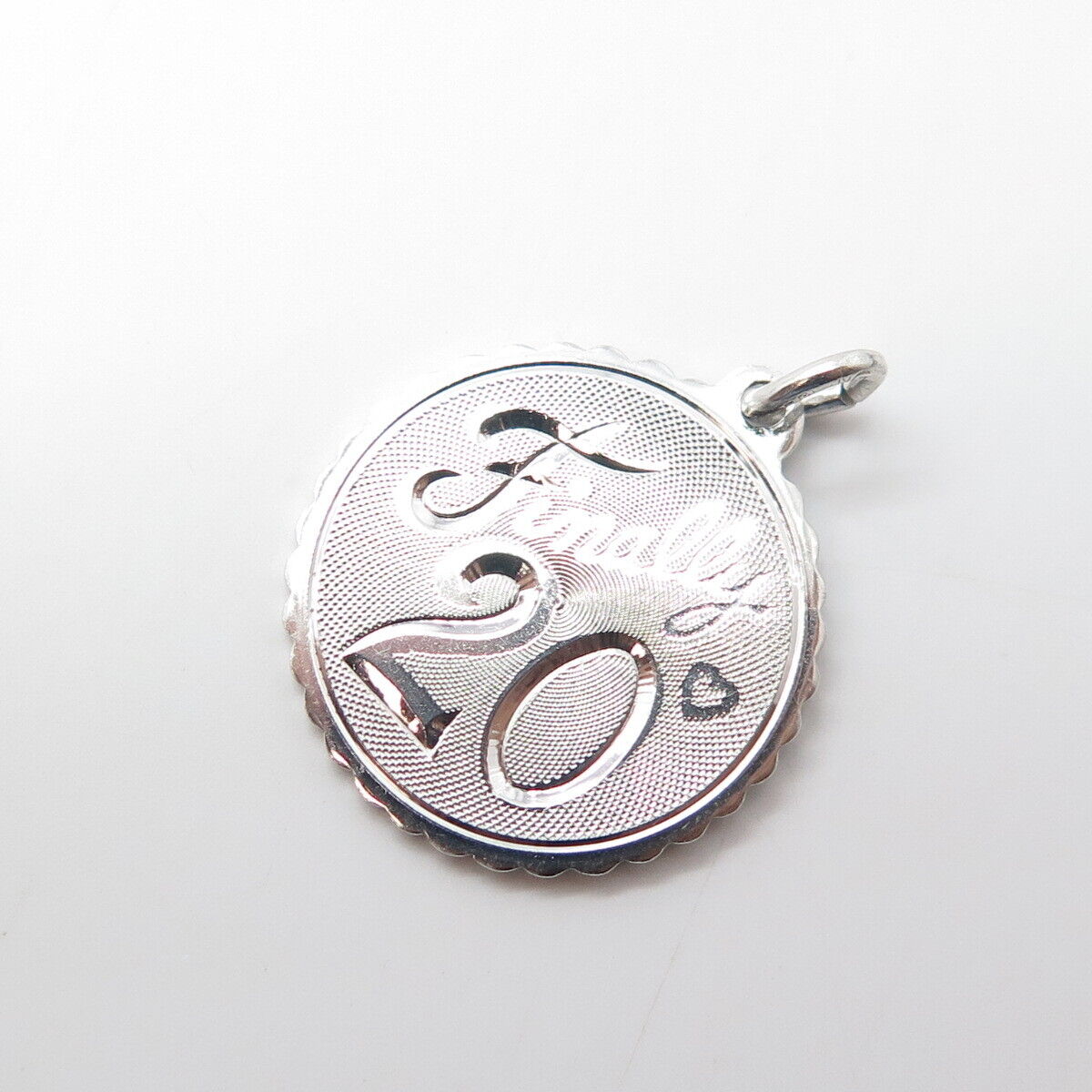 925 Sterling Silver Vintage "Finally 20" Charm Pendant