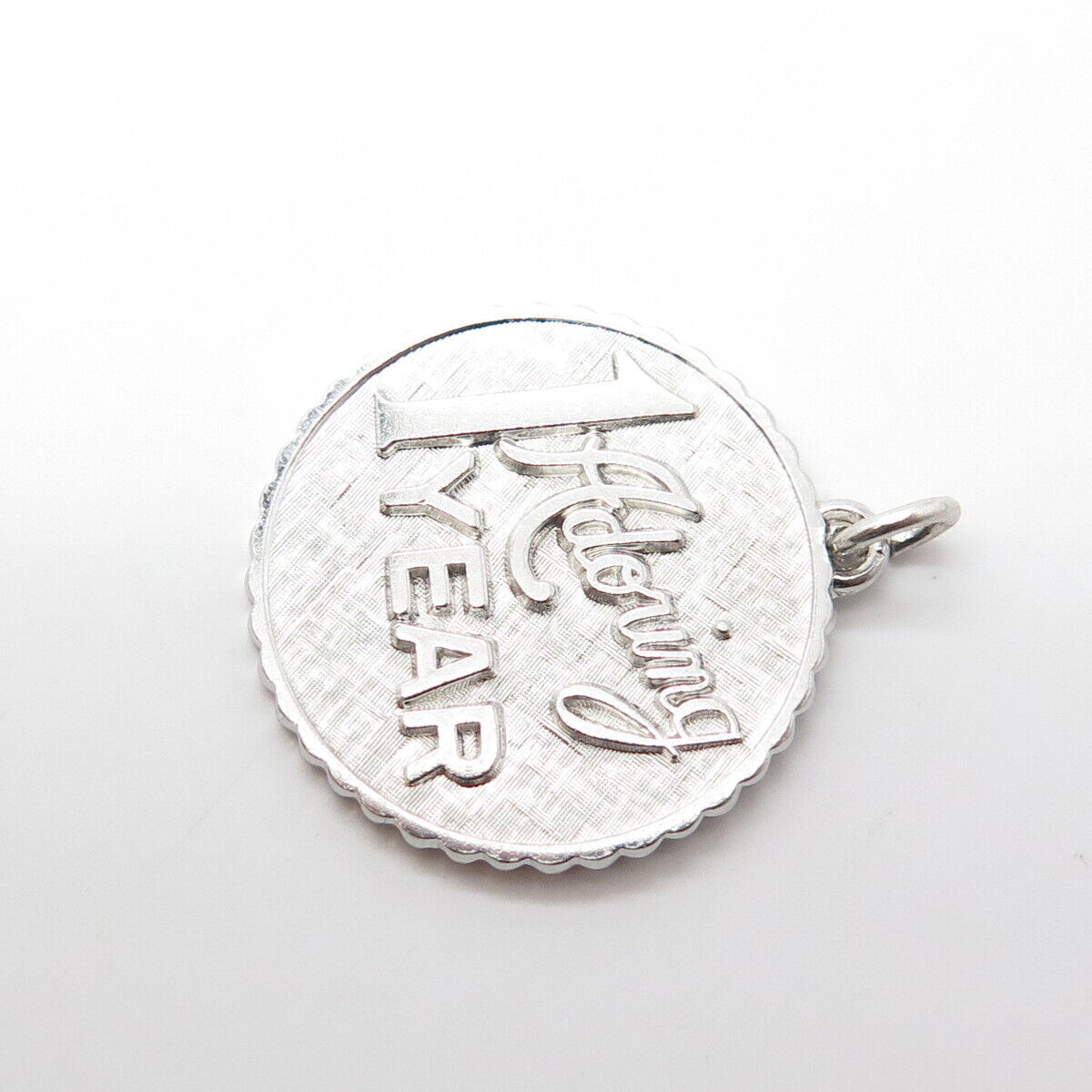 925 Sterling Silver Vintage "1 Year Adoring" Charm Pendant