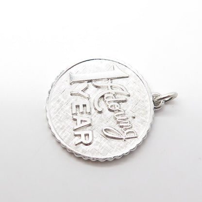 925 Sterling Silver Vintage "1 Year Adoring" Charm Pendant