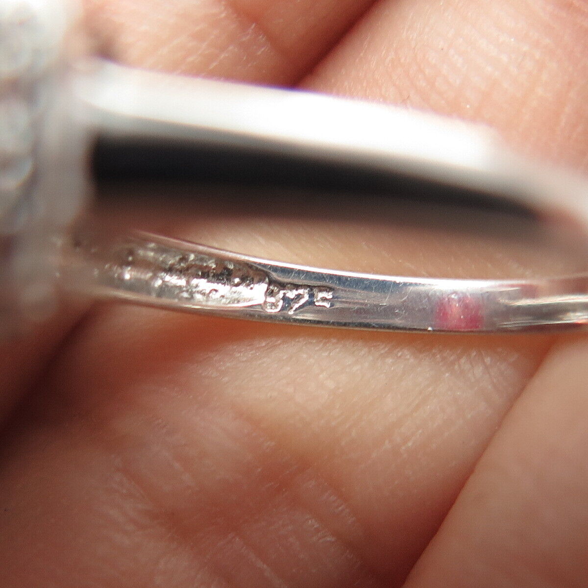 925 Sterling Silver Lab-Created Sapphire & Red Garnet Engagement Ring Size 6.75