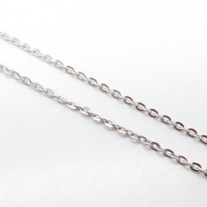 925 Sterling Silver White C Z Flat Cable Chain Necklace 16"