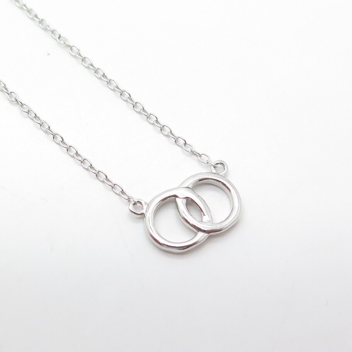 925 Sterling Silver Love Ring Cable Chain Necklace 18"