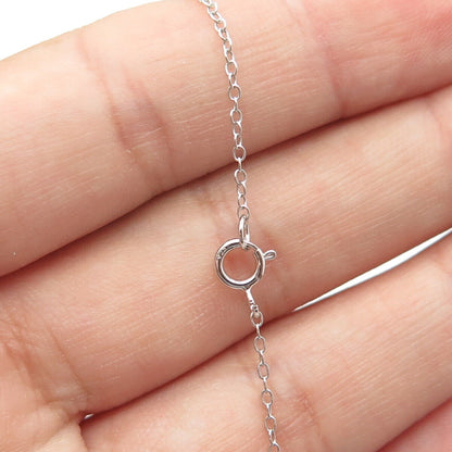 925 Sterling Silver Love Ring Cable Chain Necklace 18"