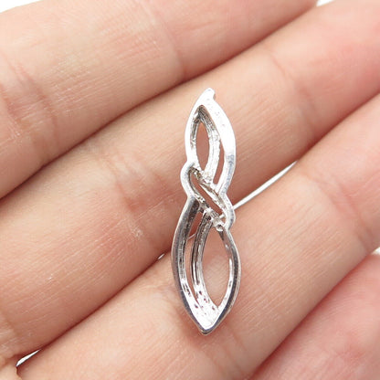 JANE SEYMOUR 925 Sterling Silver Real White Diamond Curved Infinity Pendant