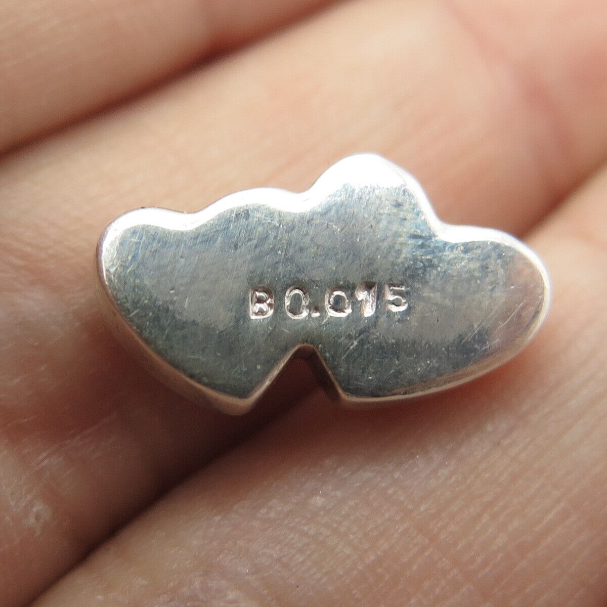 925 Sterling Silver Real Diamond Accent Heart Couple Slide Pendant