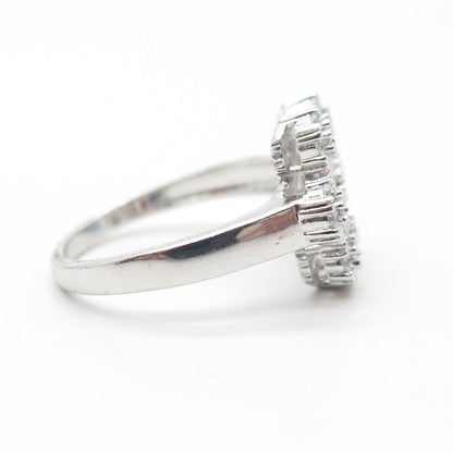 925 Sterling Silver Pave C Z Ring Size 6.25