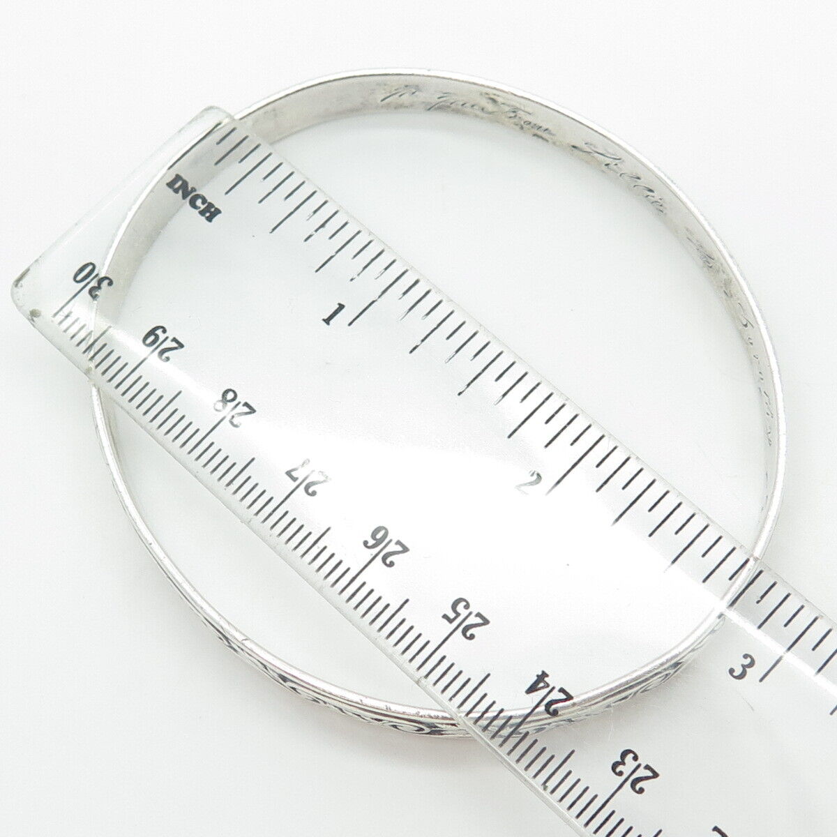 925 Sterling Silver Antique Art Deco 1914 "From Lillie To Dorothy" Bracelet 8"