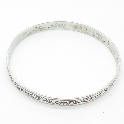 925 Sterling Silver Antique Art Deco 1914 "From Lillie To Dorothy" Bracelet 8"