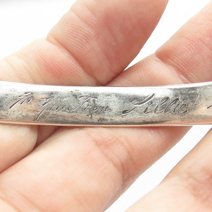 925 Sterling Silver Antique Art Deco 1914 "From Lillie To Dorothy" Bracelet 8"