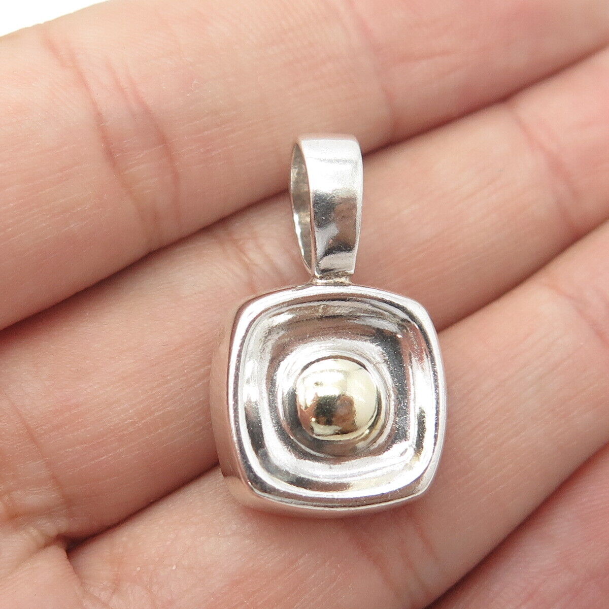 SILPADA 925 Sterling Silver 2-Tone Vintage Modernist Pendant