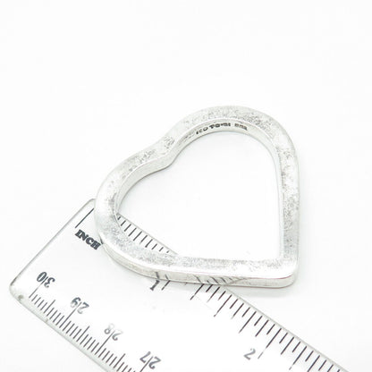 925 Sterling Silver Vintage Mexico Open Heart Slide Pendant