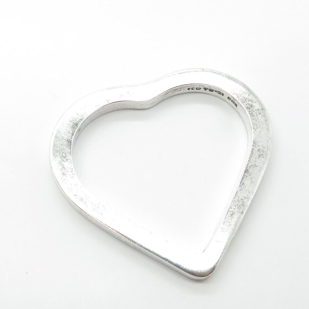 925 Sterling Silver Vintage Mexico Open Heart Slide Pendant