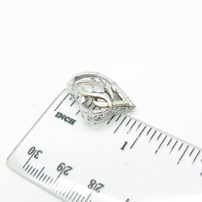 925 Sterling Silver Real White Diamond Accent Mother & Child Heart Slide Pendant