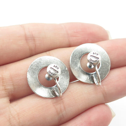 JEWEL ART 925 Sterling Silver Vintage Open Round Textured Drop Earrings