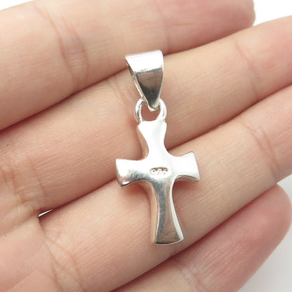 925 Sterling Silver Vintage Modernist Cross Pendant