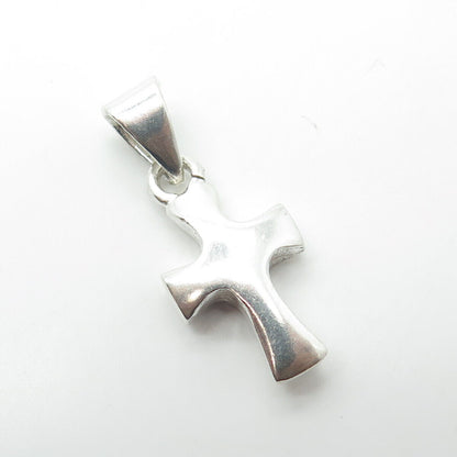 925 Sterling Silver Vintage Modernist Cross Pendant