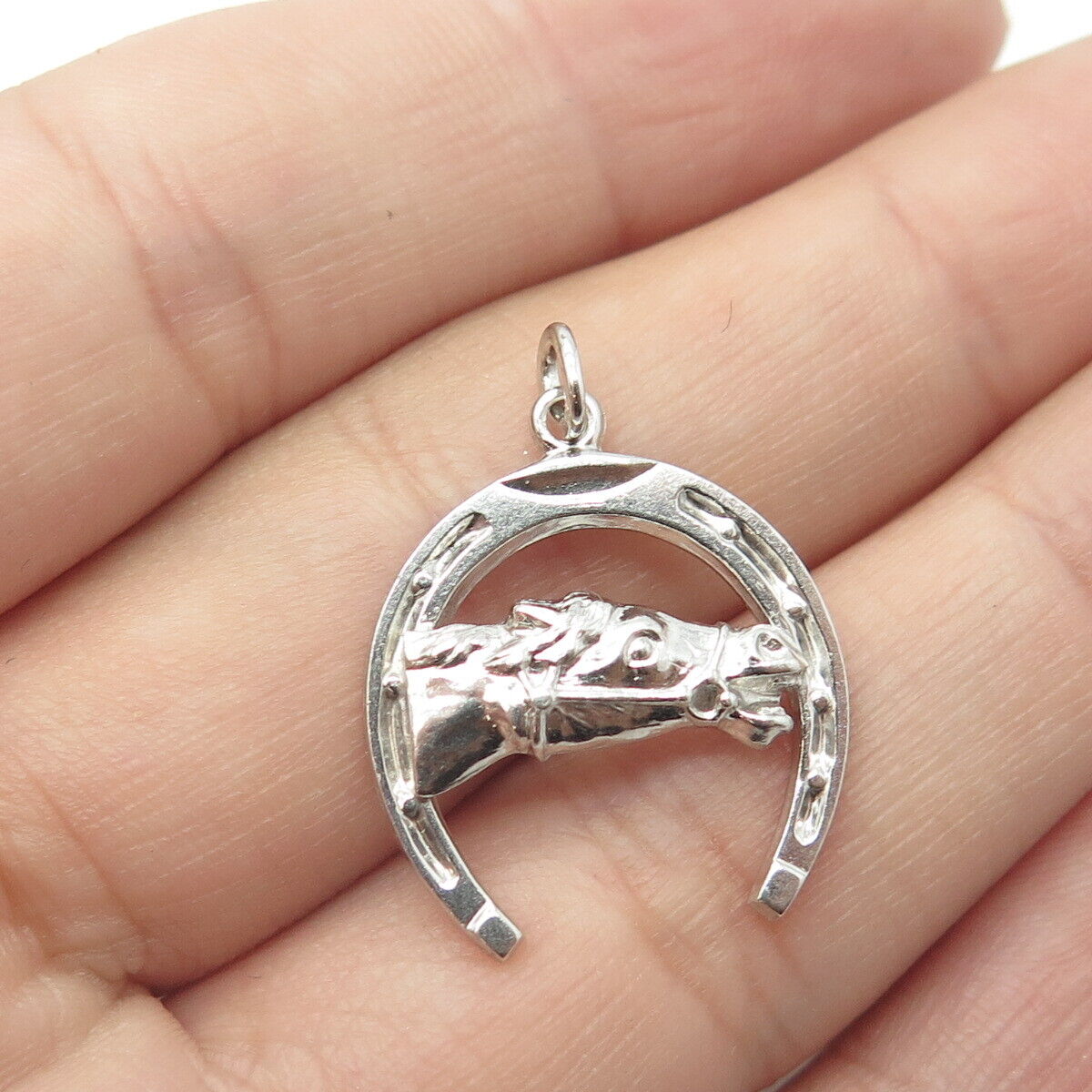 JOSEPH M. SHANHOLTZ Sterling Silver Vintage Horse & Horseshoe Good Luck Pendant