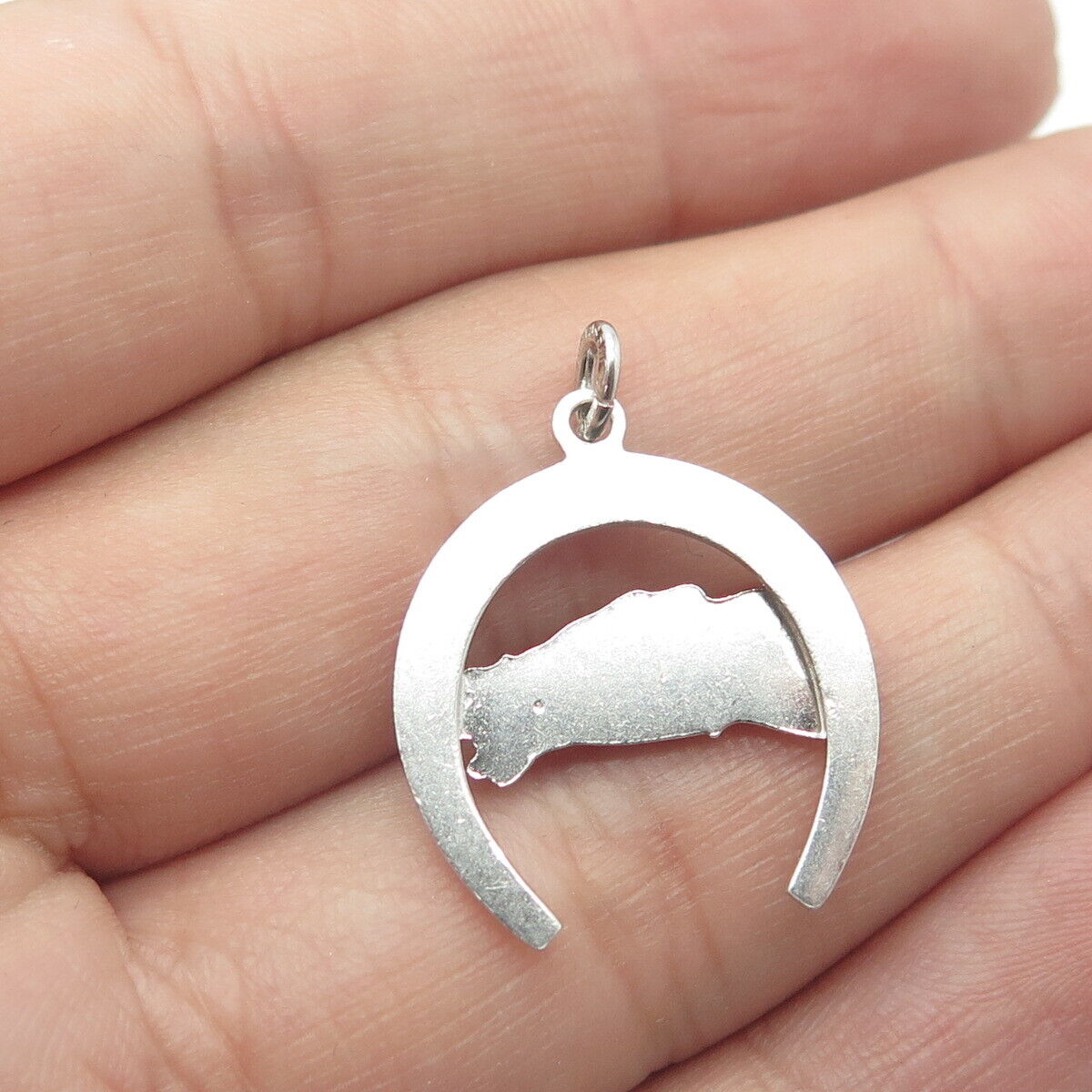 JOSEPH M. SHANHOLTZ Sterling Silver Vintage Horse & Horseshoe Good Luck Pendant