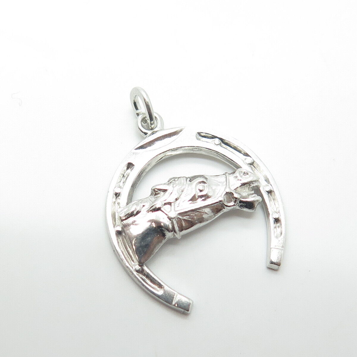 JOSEPH M. SHANHOLTZ Sterling Silver Vintage Horse & Horseshoe Good Luck Pendant