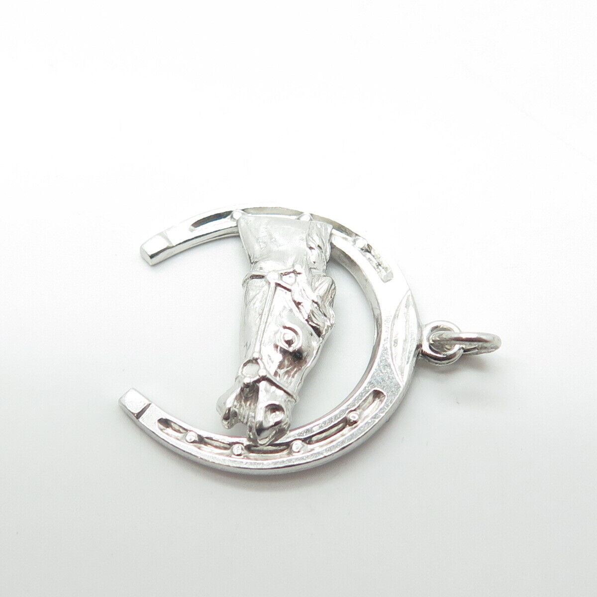 JOSEPH M. SHANHOLTZ Sterling Silver Vintage Horse & Horseshoe Good Luck Pendant