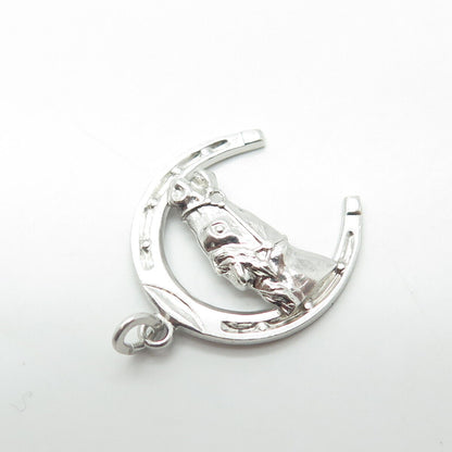 JOSEPH M. SHANHOLTZ Sterling Silver Vintage Horse & Horseshoe Good Luck Pendant