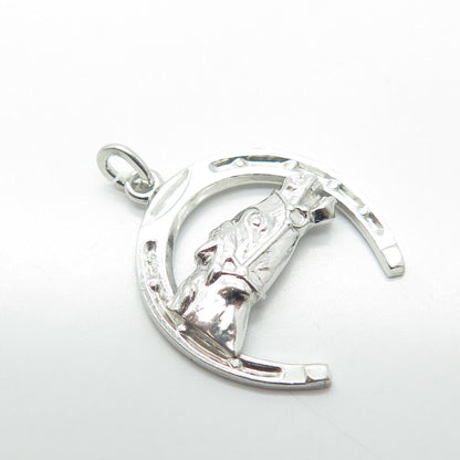 JOSEPH M. SHANHOLTZ Sterling Silver Vintage Horse & Horseshoe Good Luck Pendant