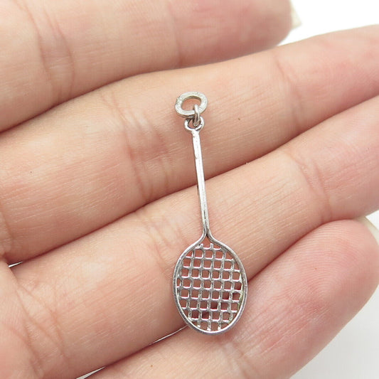 CARL ART 925 Sterling Silver Vintage Tennis Racquet Charm Pendant