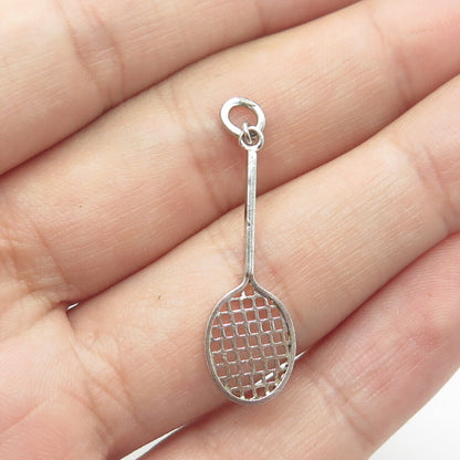 CARL ART 925 Sterling Silver Vintage Tennis Racquet Charm Pendant