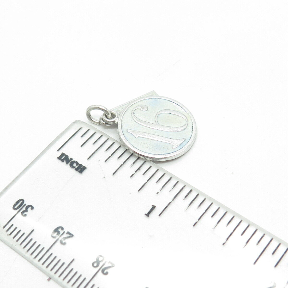 WELLS 925 Sterling Silver Vintage Enamel "Sweet 16" Round Medal Charm Pendant